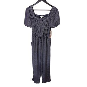 NWT‎ Indigo Rose Navy & White Polka Dot Romper Women's Small